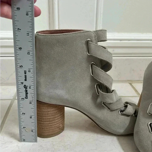 Anthropologie Jeffrey Campbell Salazar shooties boots heels gray suede 37 7 - Picture 14 of 17